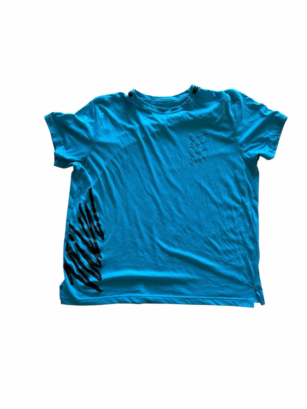 Vintage Nike Dri-FIT Graphic Training T-Shirt Men’s XL Blue Multiple Swoosh Tee